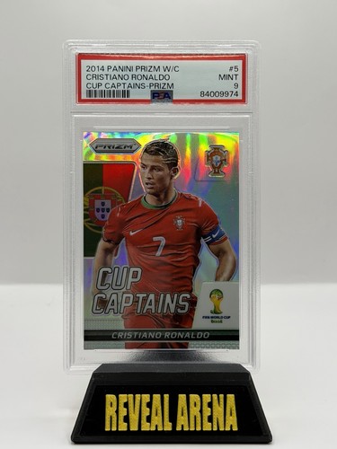 2014 Panini Prizm World Cup Cup Captains Cristiano Ronaldo #5 Silver Prizm PSA 9