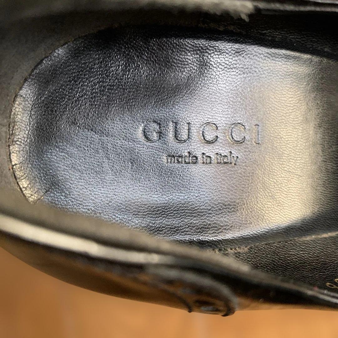 Auth Gucci Horsebit Almond Toe Pumps Leather Black Logo Heel EU36 US6 UK3 thumbnail 19