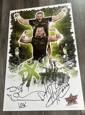 Triple H Shawn Michaels DX Signed Poster. 11''x17'' Summer Slam Panels RARE WWE