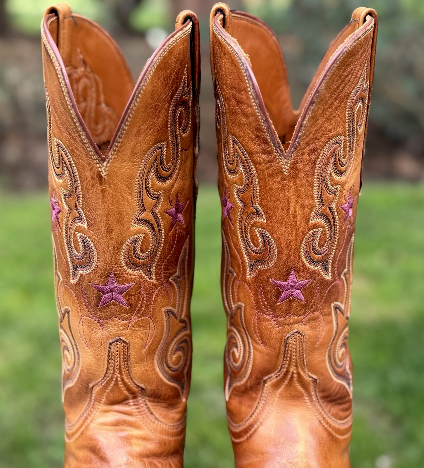 Vtg Lucchese Genuine Python Wingtip ⭐ Embroidered… - image 4