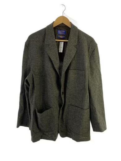 PENDLETON/Tailored Jacket/L/Wool/KHK/Houndstooth - image 1