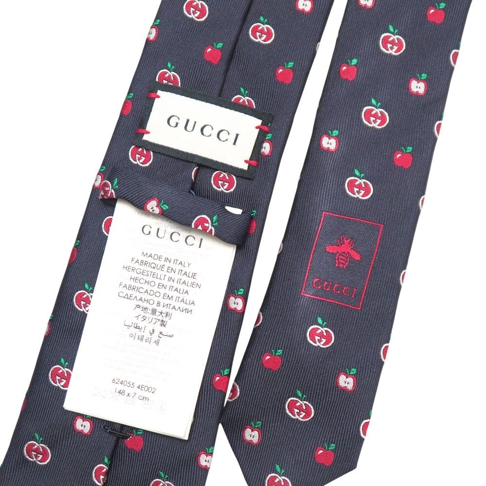 Mint Gucci Interlocking G Tie Apple Pattern Silk … - image 4