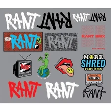 RANT BMX STICKER PACK 14 pc STICKER KIT BMX BIKE SUBROSA + FREE BONUS STICKERS