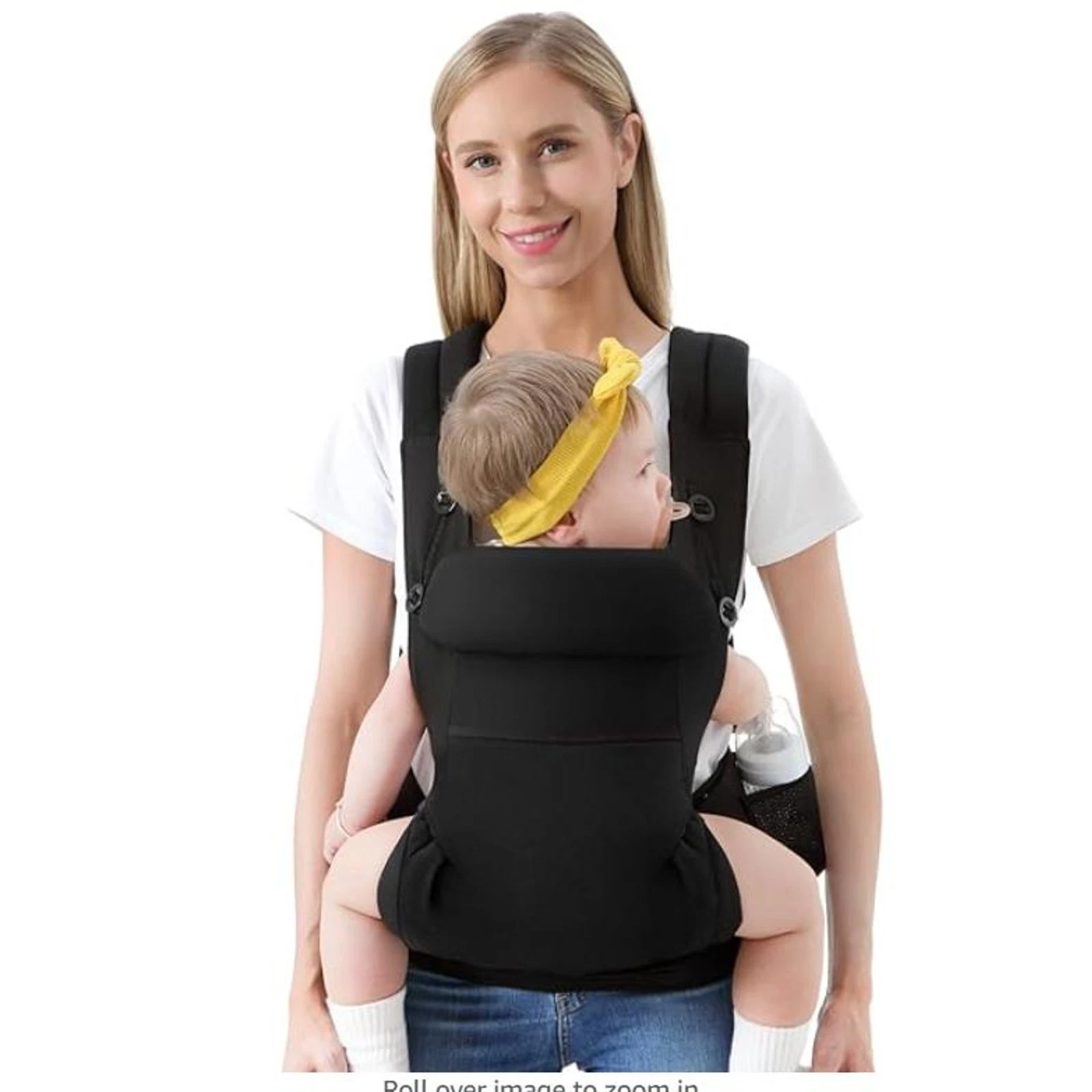 Ergonomic Baby Carrier, Adjustable Waistband & Breathable Mesh, Pocket, 7-45 lbs