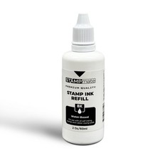 Black Self Inking Stamp Ink Refill 2 oz Premium Black Ink Bottle Refill