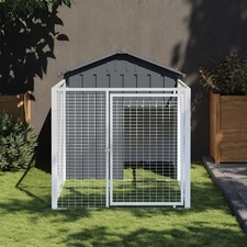 Dog House Anthracite Galvanized Steel 46.1 x 79.1 x 48.4 in vidaXL