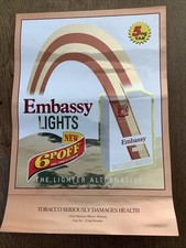 Póster de cigarrillo vintage Embassy Lights. Original Vintage 42x 29,5 cm