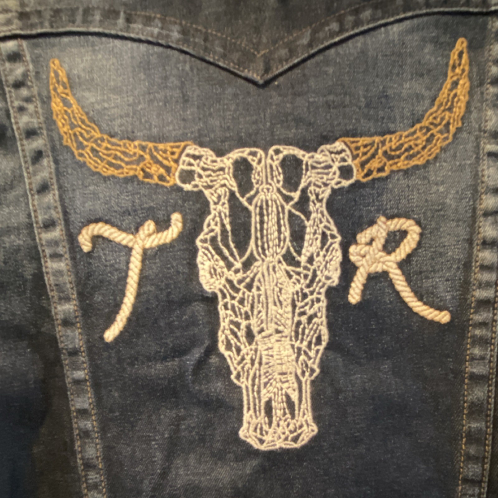 Mens True Religion Western ranch rare blue Jimmy denim jean Jacket NWT $269 sz S thumbnail 6