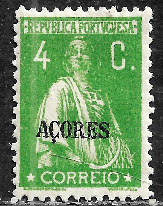 HICK GIRL-  MINT PORTUGAL-AZORES STAMP   SC#167  1919  CERES ISSUE    H381