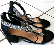 JEWEL BADGLEY MISCHKA Crystal Block Sparkling Heel Shoes Womens Size 8
