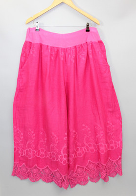 Moonshine Leinenhose Hose  46 48 50  Taschen Pink Lagenlook Gr 3 Neu