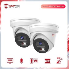 Anpviz 2PCS 8MP PoE IP Camera Outdoor Human/Vehicle Detection Smart Dual Light