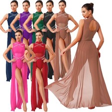 Women Dresses Swing Dress Dance Dancewear Ballet Sleeveless High Waist Stylish
