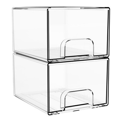 4.4'' Tall Small Clear Acrylic Stackable Storage Drawers for Vanity,Under Sink...