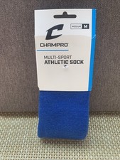 Champro Medium Sock Size 9-12 Blue Over The Calf Athletic Socks 1 Pair NWT