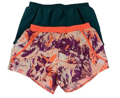 Under Armour Running Shorts Woman M Geometric Print Heatgear Mesh Lining Lot 2