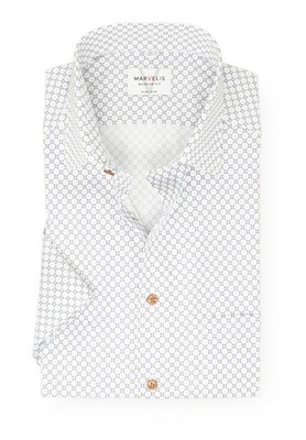 Marvelis Herren Kurzarmhemd Kurzarm Non-Iron Modern Fit,Muster,New Kent