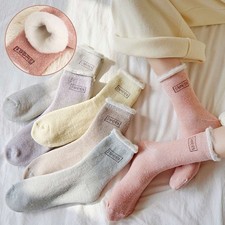 1 5 Pairs Womens Girls Winter Cozy Fuzzy Soft Fleece-lined Warm Thermal Socks