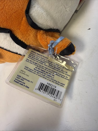 WEBKINZ Ganz Clown Fish HM219 Unused Code Stuffed Plush Toy  Nemo - Picture 3 of 6