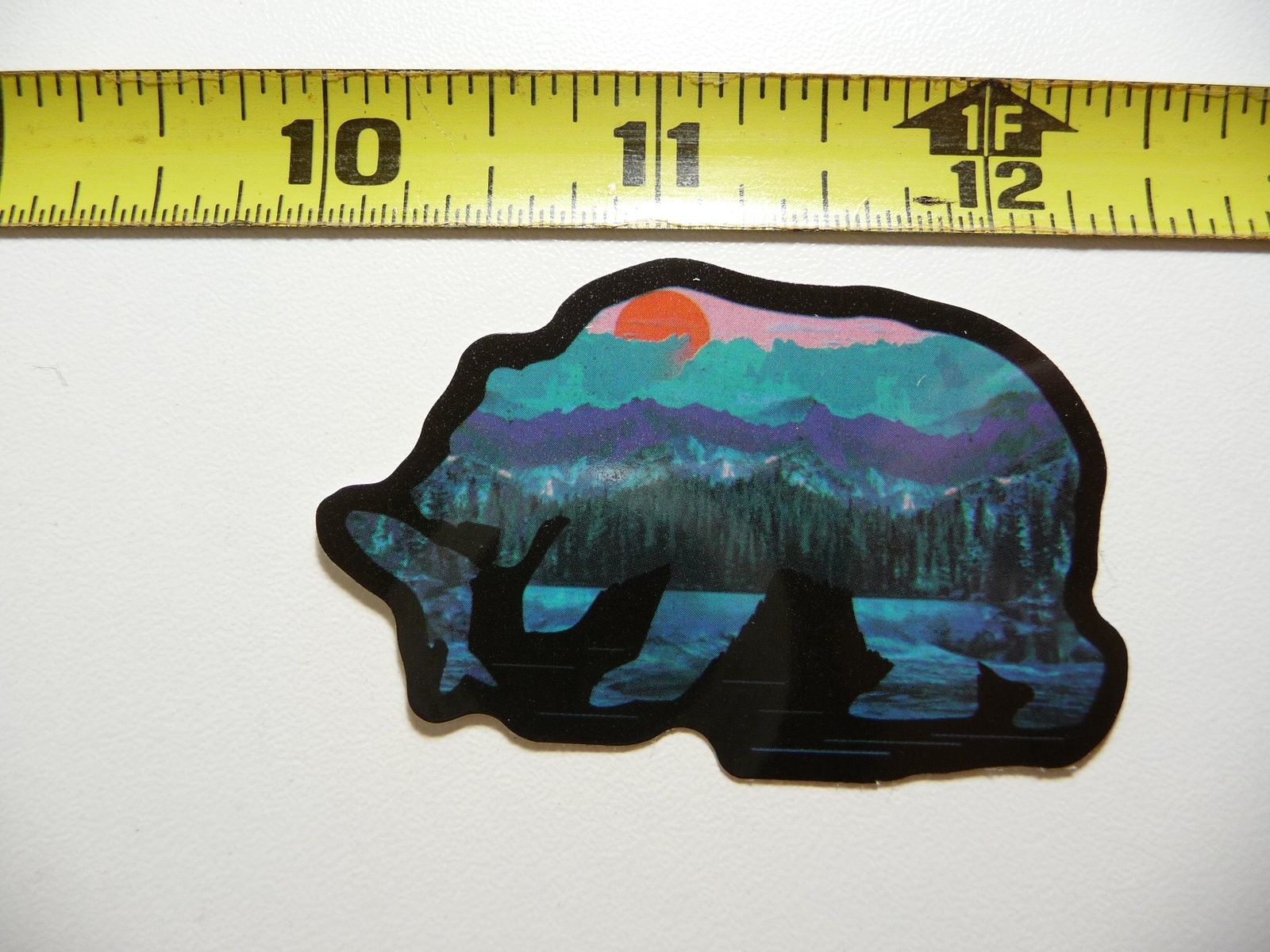 Bear Salmon Mountain Lake Decal Sticker for Outdoor Sports Enthusiasts