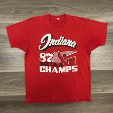 Vintage Indiana Hoosiers Shirt Mens XL Red NCAA Basketball 1987 Champs 80s USA