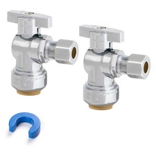 1/2" x 3/8" OD Compression Angle Stop Valve for PEX, Copper, CPVC Pipe and Wa...