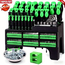 118x Magnetic Screwdriver Set Premium Industrial Cross-Head Flat Heads Precision