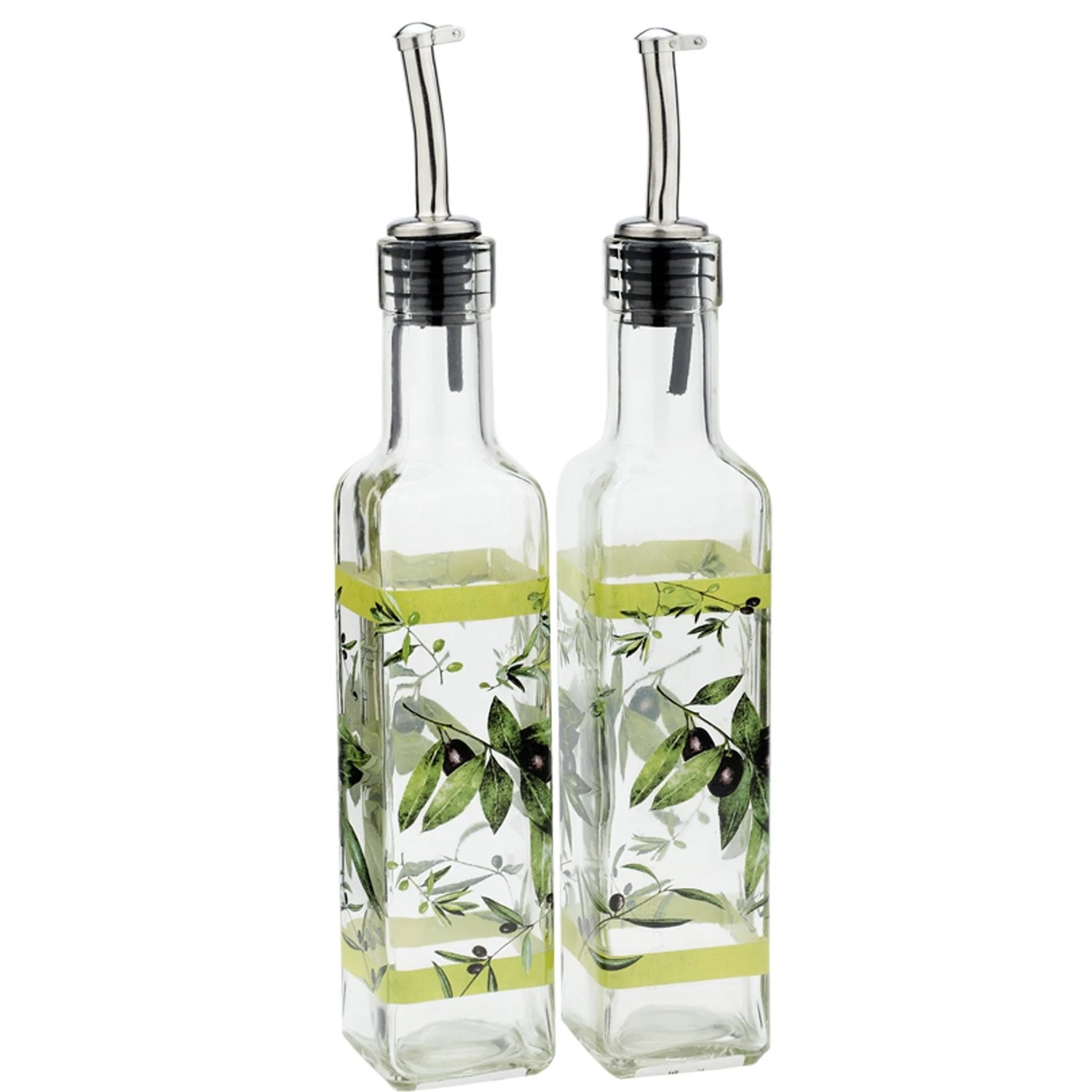 Olive Oil Bottle Set Glass Dispenser Vinegar Cruet 17oz. with Stai...