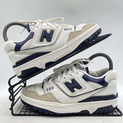 New Balance 550 White Navy Sneaker Größe UK 4 Damen Low Top Leder BB550wa1