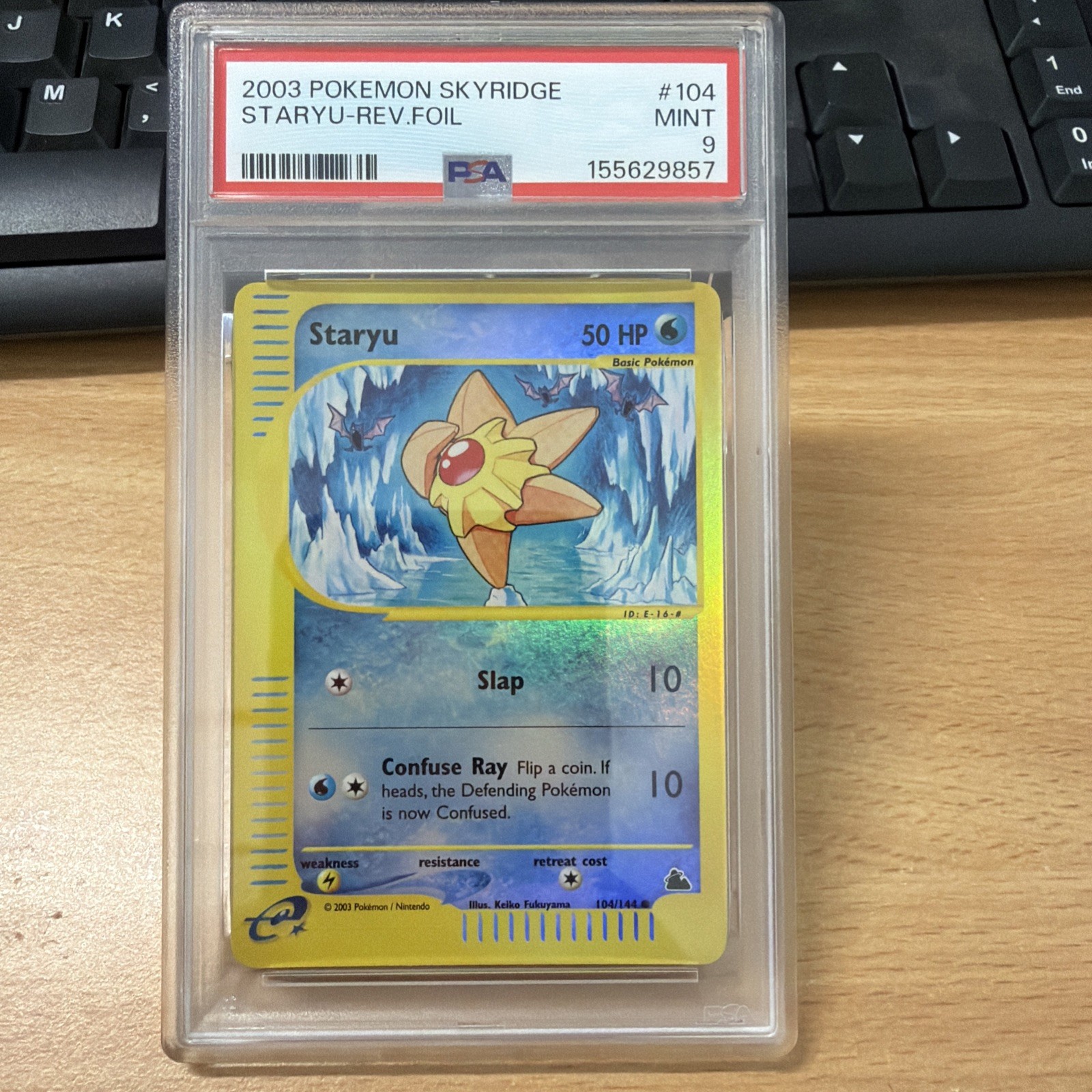2003 POKEMON SKYRIDGE STARYU #104/144 REVERSE HOLO PSA 9 Mint