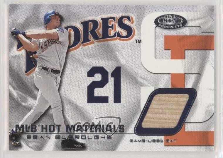 2002 Fleer Hot Prospects MLB Hot Materials Sean Burroughs #HM-SB fm0