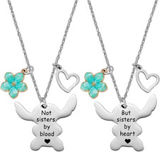 2PCS Best Friend Necklace Set, BFF Friendship Necklace for 2, Long Distance Birt