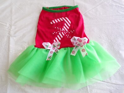 pet dog tutu dress, Christmas, candy canes & bows, Medium**(read size  details) | eBay