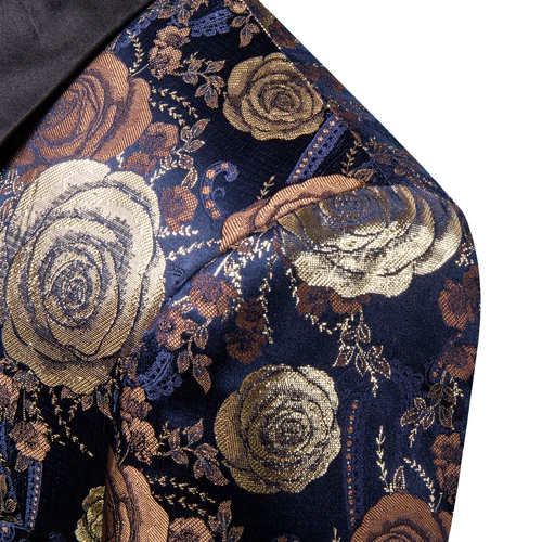Para Hombres Floral Esmoquin Cena Chaqueta Calce Regular Chal Solapa Paisley Baile de graduación Fiesta Traje - Imagen 7 de 236