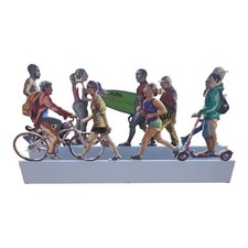 David Gerstein Urban Walk Sculpture Colorful Metal  Pop art People Scene Metal