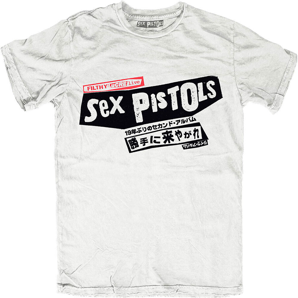 Sex Pistols - Filthy Lucre Japan with backprint - White t Sex Pistols - Filthy Lucre Japan with backprint - White t