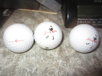 3 JOHNNY WALKER SCOTCH Alcohol Advertising Collectible Logo Golf Balls TITLEIST