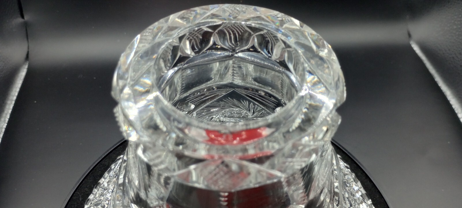 Antique American Brilliant Period Cut Glass Punch Bowl**BASE ONLY** 4-7/8" hi.  