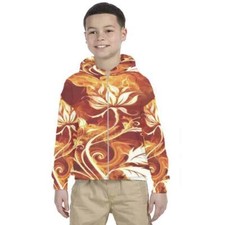 New Kids Hoodie Flower Design Espresso