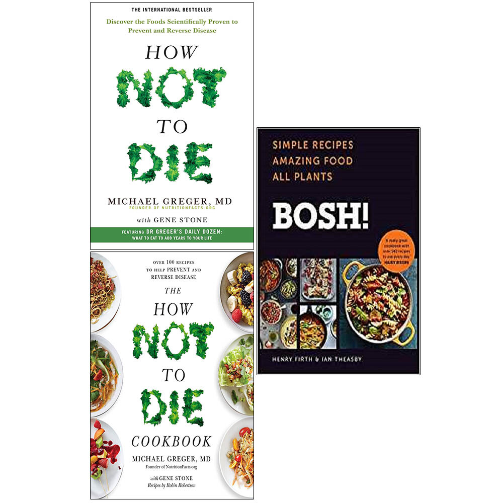 How Not To Die, Cookbook, Bosh Simple 3 Books Collection Set Paperback NEW