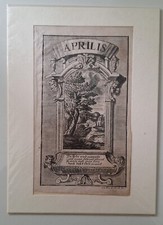 Original Kupferstich Aprilis- April 1753