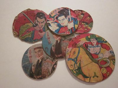 COASTERS VINTAGE MID-CENTURY COASTERS GAME PIECES LOOKING SET OF ''6''  VARIOUS #2