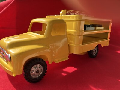 Rare Vintage Buddy L Yellow 1955 Pressed Steel Coca Cola