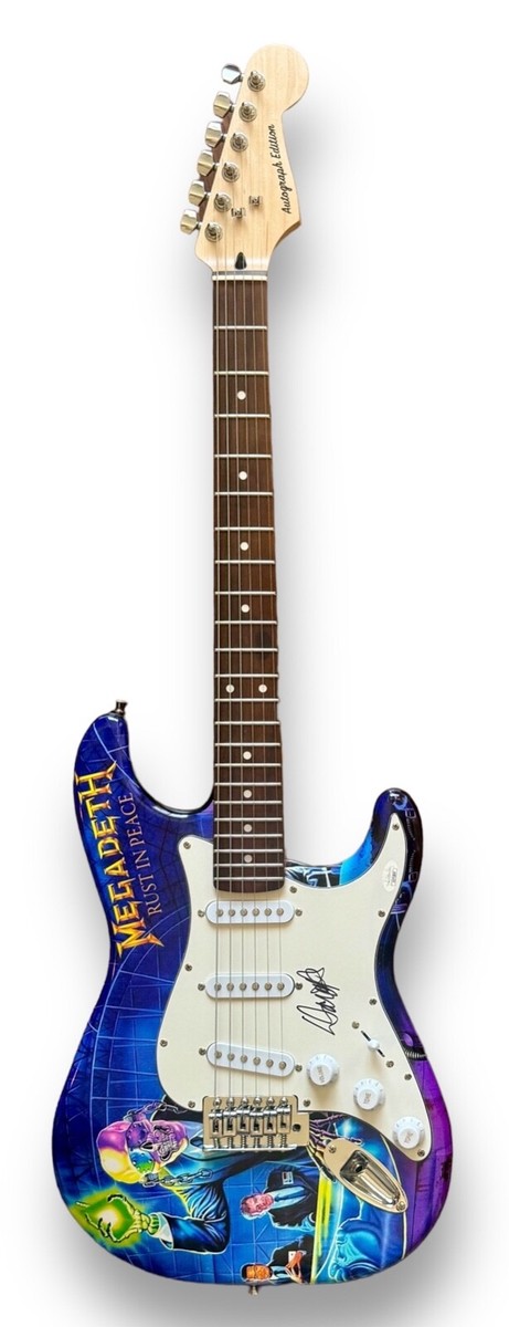 Dave Mustaine Signed Guitar Custom Graphics JSA COA Megadeth Rust