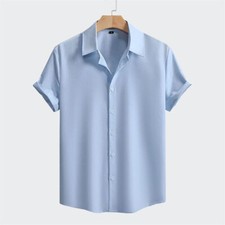 Men's Button Down Shirts Casual Short Sleeve Dress Shirts Summer Beach Shirts