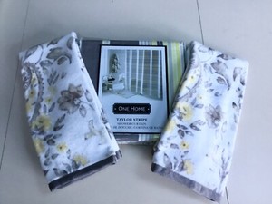 Cotton Striped Shower Curtain & Towels - 3 pc set - New!