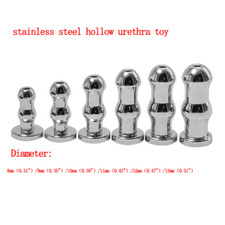 Metal Penis Plug Male Hollow Penis Tube Urethral Stretching Dilator Plug Men New
