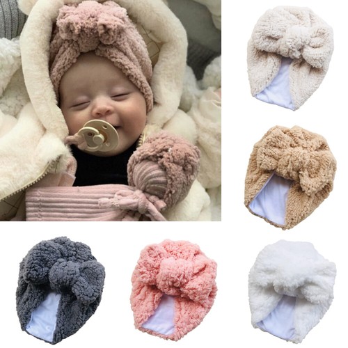 Kids Infant Baby Bow Beanie Turban Hat 