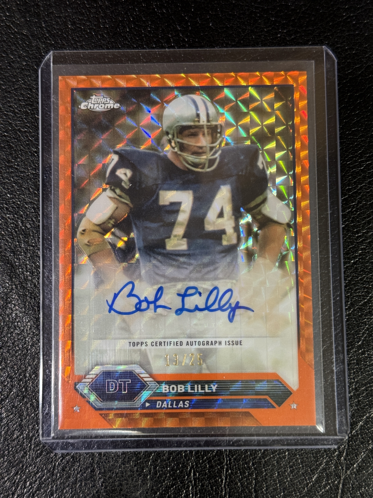 2023 Topps Composite Bob Lilly Chrome Geometric Orange Auto /25