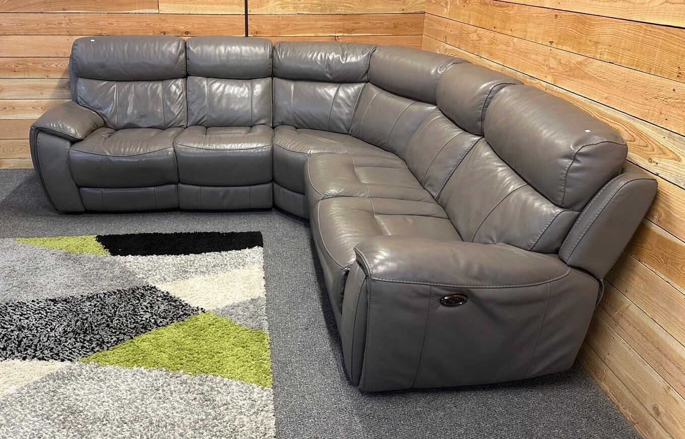 Sofology Radley Grey Leather Corner Sofa Electric Recliner RRP £3998 eBay